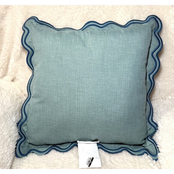 20”x20” Green Scalloped Square Outdoor Throw Pillow – Threshold Patio Cushion - Picture 6 of 6